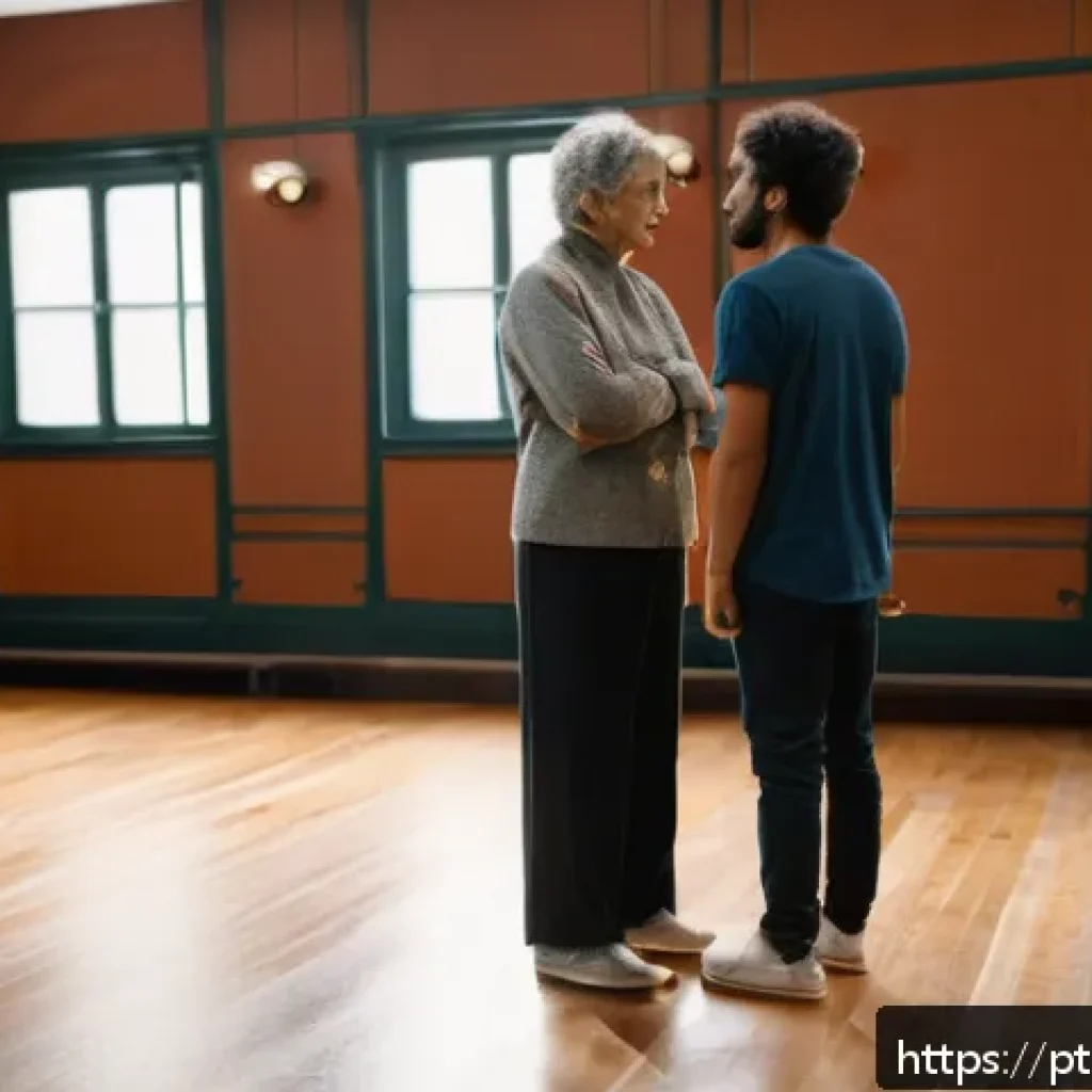 연극배우를 위한 네트워킹 팁 - A warm and inviting theater workshop scene showing diverse actors in casual clothing rehearsing a dr...