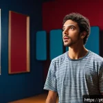 Home 21 연극배우로서의 성장 과정 - A young Brazilian actor practicing expressive body movements and vocal exercises in a bright, modern...
