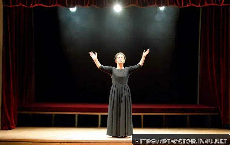 연극배우와 연극학 이론 - Photorealistic Portuguese theatre actor rehearsing on a traditional Lisbon stage, expressive middle-...